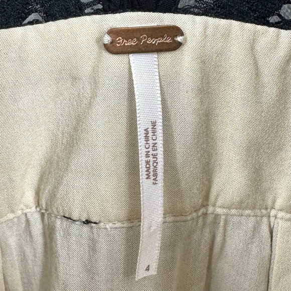 FREE PEOPLE Mini Dress Deep V Strappy Open Lined Sexy Lace Black - Picture 8 of 8